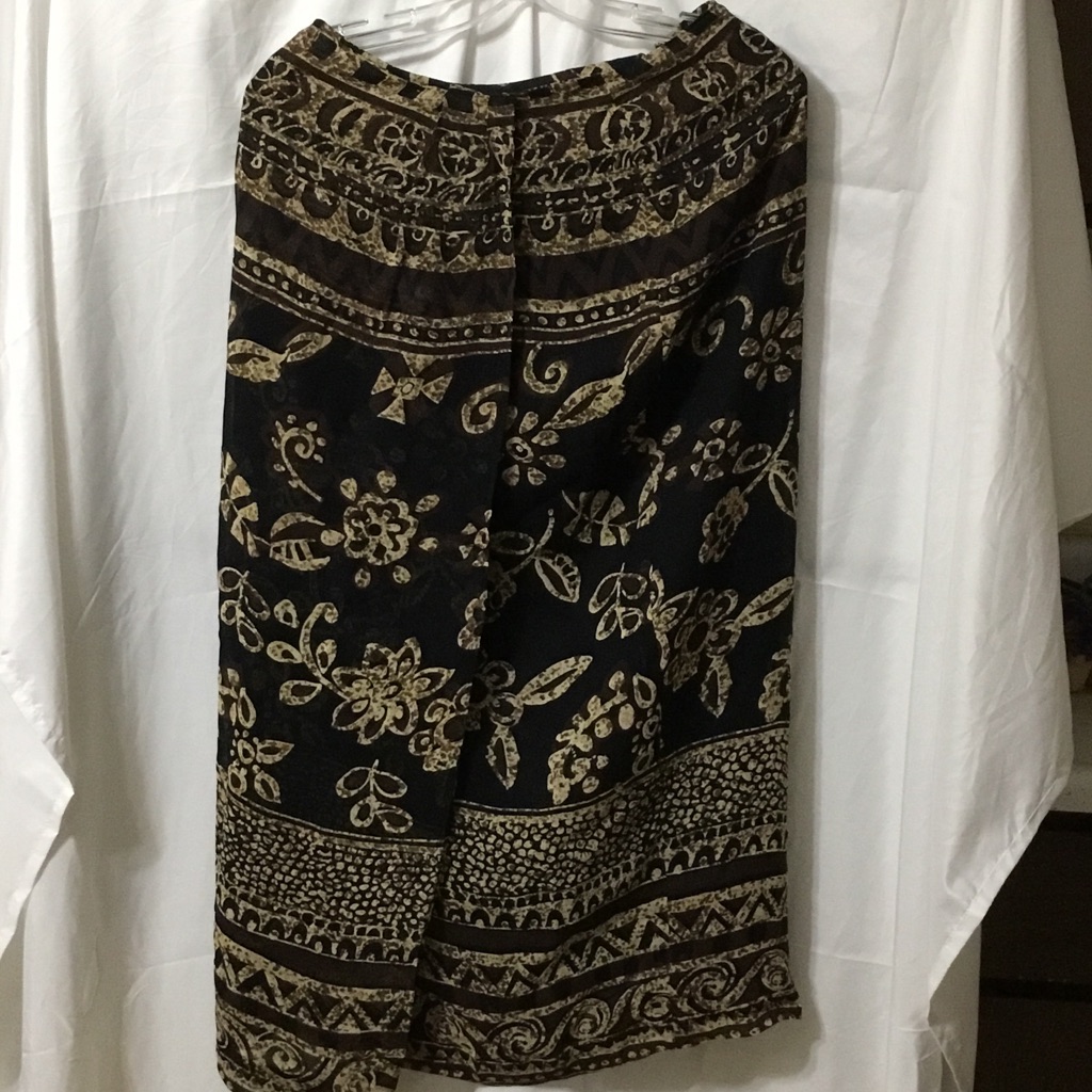 Vintage Amanda Smith Black Long Wrap Maxi Skirt - Vintage
